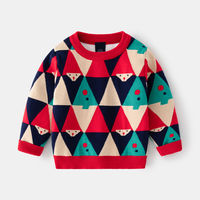 Pull à col rond pour enfants, motif bonhomme de neige de Noël, en laine tricotée standard, pour garçons et filles, chaud pour l'hiver et l'automne, pull 3D de Noël
