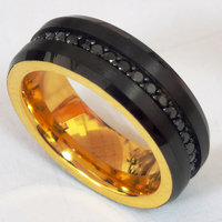 Bagues en carbure de tungstène avec incrustation de CZ noir de Cheng Jewelers, bagues de mariage romantiques pour hommes, cadeaux