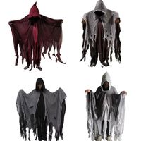 Halloween Grim Reaper Costume Hommes Effrayant Scythe Outfit Festival Mort Cosplay Dress Up Evil Spirit Stage Performance Horror Cape
