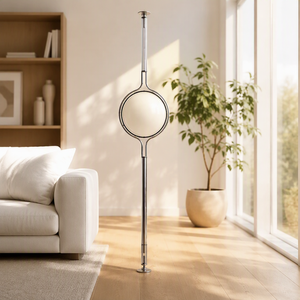 Lampe sur pied LED dorée de style nordique moderne, base en fer, corps en plastique, blanc chaud, 30 000 heures, salon, hôtel, boutique, décoration - Product Image 2