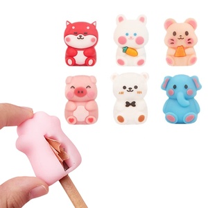 Pengasah Pensil Figur Mini Karet Lembut Kartun Hewan Lucu Dekorasi Kreatif Cetak Digital Grosir Anak-Anak - Product Image 3