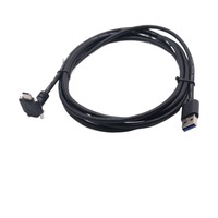 Câble de données USB 3.1 Type-C vers 3.0 à double vis M2, connecteur coudé à 90 degrés, fixation par panneau, cœur en cuivre