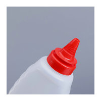 Bouteille de sauce en plastique HDPE de qualité alimentaire de 200 ml en forme de cylindre pour sauce tomate, mayonnaise, sauce chili, avec bouchon à visser et pompe à presser
