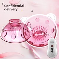 Wiederaufladbarer Vibrierender Brustwarzenmassager mit Saugfunktion, Leistungsstarker Bruststimulator, Tragbares Freihändiges Erwachsenen-Masturbationsspielzeug für Frauen