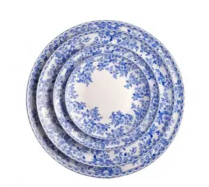 tableware wholesale vintage floral plates crockery products retro leaf Collecting bone china pizza plates