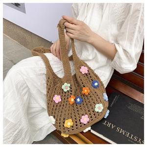 Nouvelle mode plage Crochet sacs à main évider sac <span class=keywords><strong>de</strong></span> voyage jeune dame sacs tissés - Product Image 4