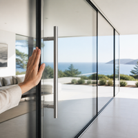 Porte coulissante en aluminium à cadre fin de luxe avec vue panoramique en verre et profil renforcé de 2,0 mm pour maison moderne