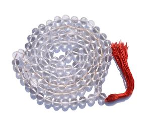 Clear <b>Quartz</b> Mala108 Beads Size - 8 mm Natural Healing crystal <b>Stone</b> | Reiki products seller - Product Image 1