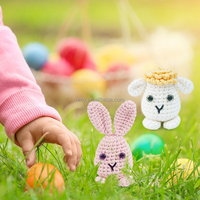 Iniciador de tejer Diy costura completa niños artesanía Amigurumi conejo de Pascua ganchillo conejito peluche principiante Kit de ganchillo para niños
