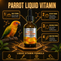 Complexe Multivitaminé B Liquide avec Taurine – Formule Quotidienne de Soutien à la Santé et à la Vitalité 50ml pour Oiseaux d'Aviculture, Perroquets – Supplément Vitaminique