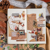 Livre de 20 pages de stickers pour animaux de compagnie à découper, série Tout Naturel, motifs feuilles, chat et fleurs, pour loisirs créatifs et scrapbooking