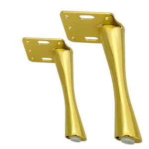 Luxury Brass Metal Metallic Chrome Bed Sideboards Feet Furniture Parts Manufacturing Factory Custom Cabinet Legs For Sofa Bed