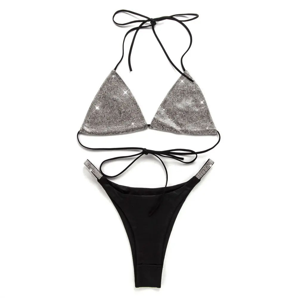 Ailangke Großhandel Custom Crossed Backless Zweiteilige Bade bekleidung Damen Beach wear Push-up Bade bekleidung 2021 Bikini Bademode