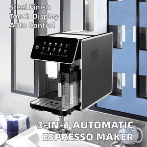 <span class=keywords><strong>Cafetera</strong></span> <span class=keywords><strong>Espresso</strong></span> Eléctrica Automática 3 en 1 para el Hogar, Caja de Leche de Acero Inoxidable, Presión de 20 Bares, Pantalla Táctil, 11 Tazas, CE CB - Product Image 3