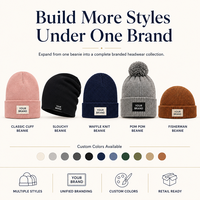 Niedliche Bärenohren-Mütze mit Anpassbarem Besticktem Logo Großhandel Winter Warme Gestrickte Mütze mit Umschlagrand für Männer und Frauen Ski-Skullcap