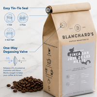 Sacs à café personnalisés biodégradables de qualité alimentaire à fond plat, en kraft noir mat, avec valve et fermeture à lien métallique, impression numérique et héliogravure, petit format