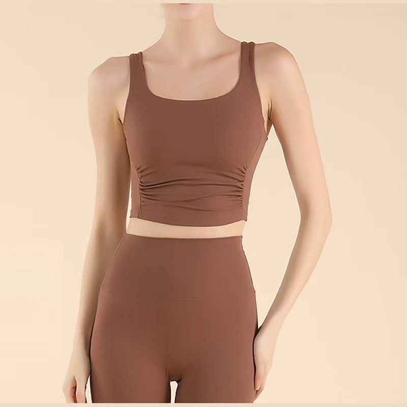 High-end Breathable for Solid Sports Vest for Women Slim-fit Yoga Top T-shirt Sleeveless Summer Cover-up for Running Fitness