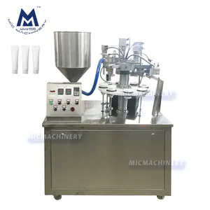 Semi automatic cosmetic lip gloss aloe vera gel soft sealing viscosity tube cream filling machine