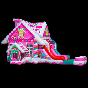 Candy Cottage Inflable Bouncer Combo Jumping Castle con tobogán para niñas y eventos - Product Image 1