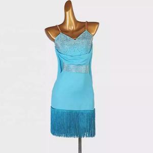 Robe de <span class=keywords><strong>danse</strong></span> latine une pièce pour compétition, robe de performance à franges en spandex/nylon, motif imprimé pour Rumba, Cha-Cha, <span class=keywords><strong>Jive</strong></span> - Product Image 6