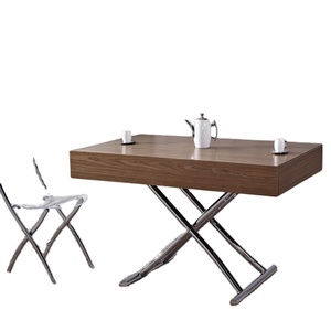 Hot Sale Dining Room Furniture Fold Wooden <b>Table</b> Chrome <b>Legs</b> Multifunction Folding Smart B2086 Fold up Dining Room <b>Tables</b> B2086 - Product Image 3