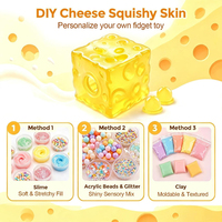 Kit de fabrication de squishies en forme de fromage, avec enveloppes souples transparentes en TPR à remplir et bouchons, 5 cm, pour squishies faits main