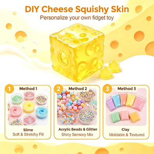 <span class=keywords><strong>Kit</strong></span> de fabrication de squishies en forme de fromage, avec enveloppes souples transparentes en TPR <span class=keywords><strong>à</strong></span> remplir et bouchons, 5 cm, pour squishies faits main - Product Image 3