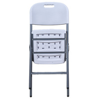 Chaise pliante blanche légère en gros, portable, en plastique, pour jardin, événements, location, salle à manger