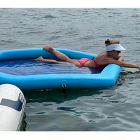 Lit de plage gonflable robuste pour 10 personnes, île flottante pour piscine, hamac aquatique en maille pour lac