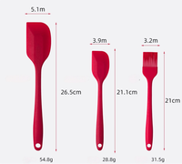 Ensemble de spatules en silicone Ustensiles de cuisine antiadhésifs Grattoirs résistants à la chaleur Ustensiles de cuisine pour la cuisson Cuillère à glaçage pour gâteaux