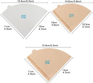 Filtres à café personnalisés en papier, taille 02, <span class=keywords><strong>200</strong></span> unités, naturels non blanchis, jetables, pour cafetières à filtre et usage en barista - Product Image 2