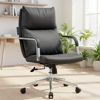 Chaise de bureau ergonomique moderne pivotante en cuir PU de luxe pour dirigeant, personnel et visiteurs