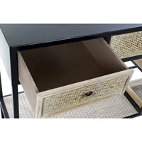 TABLE DE CONSOLE EN MÉTAL NOIR ET BOIS 120X38X80