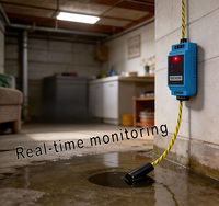 Détecteur de niveau de liquide à alarme à distance YC, capteur de niveau d'eau, pince de rail, coque, sortie RS485 pour salle informatique, débordement par immersion