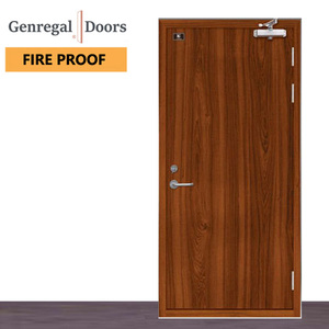 Mới ra mắt rắn gỗ tếch Veneer cửa khắc thiết kế lửa đánh giá nhập Swing cửa cho phòng khách hoàn thành bề mặt hướng dẫn sử dụng mở - Product Image 2