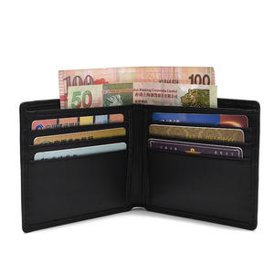 男性用高級デザイナーブランド黒織り革財布男性カードホルダー織り革財布男性用財布メーカー中国 - Product Image 3