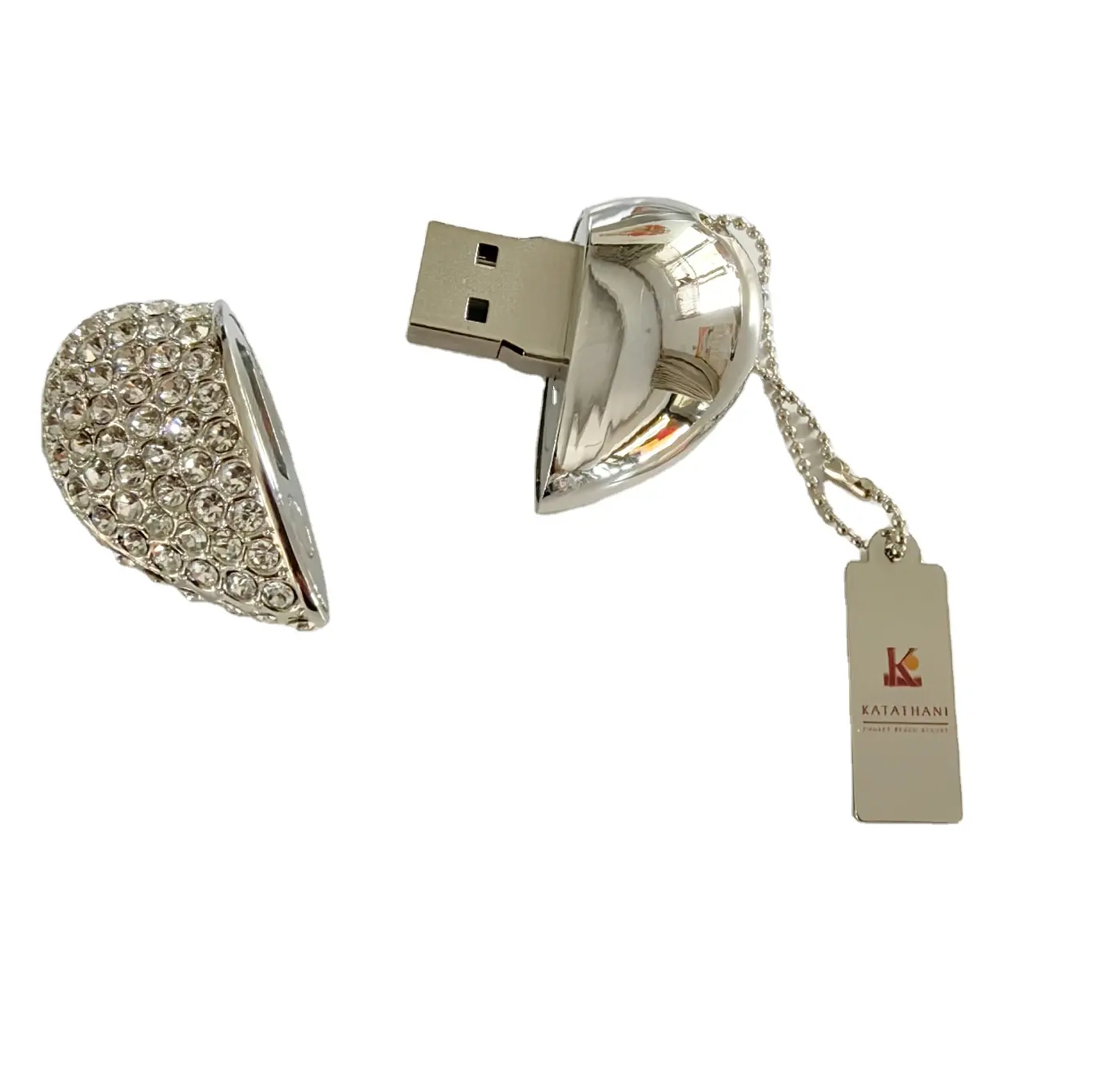 Diamond Heart Shape Metal Jewelry USB Flash Drives unique gadgets memorias creative gift pendrive 32gb wholesale usb stick