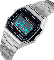 Nuevo reloj deportivo LED Digital de lujo para hombres y mujeres, reloj electrónico con alarma multifunción, banda de acero inoxidable, resistente al agua 10 Bar