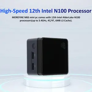 MOREFINE M6S Mini Pc Intel N100 (JUSQU'À 3.4GHZ) LPDDR5 Hd-mi Vga Double écran Affichage Wifi Bt Ordinateur de bureau
