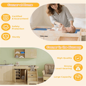 Vente en gros Table à langer en bois pour bébé <span class=keywords><strong>Station</strong></span> à langer pour tout-petits avec rangement dans les escaliers Taille personnalisée OEM/ODM disponible - Product Image 6