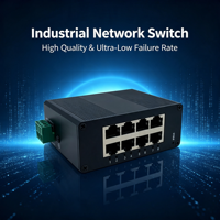 Switch de Red Industrial de 8 Puertos 10/100M para Riel DIN con Protección Contra Inversión de Corriente para Entornos de Trabajo Difíciles