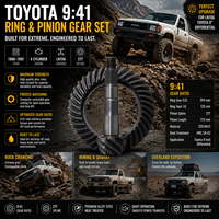 Pignon et Couronne 41/9 4.56 Différentiel Arrière pour Toyota Hilux Vigo 4x4 Pickup Amélioration des Performances Remplacement OEM