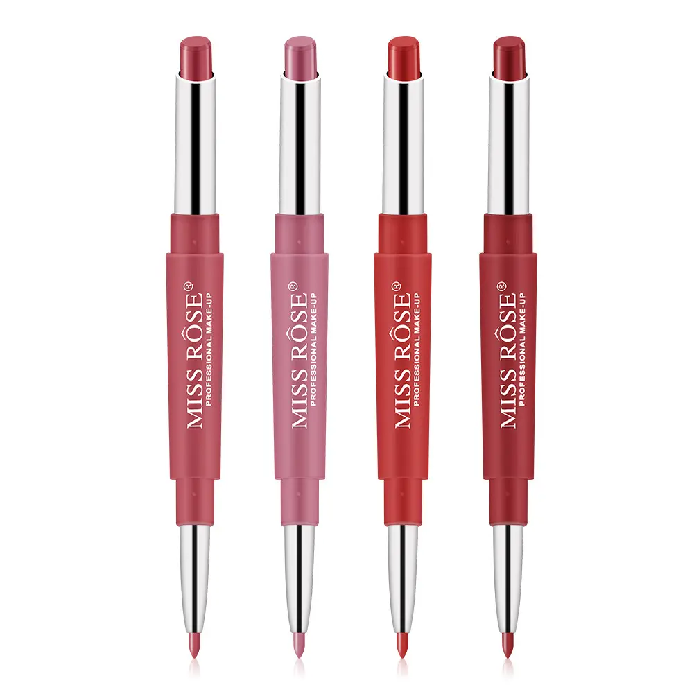 STKHA1 Atacado MISS ROSE pigmentado Vegan Matte batom Organic Nude Lip liner e batom 2023 Atacado 2 em 1 batom