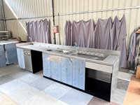 Station de bar Lanxin Bar commercial personnalisé Bar à café Bar à eau Table d'opération Établi en acier inoxydable