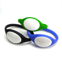 Bracelet en silicone RFID personnalisé avec numéro imprimé, puce IC pour système de casier de parc aquatique ou de salle de sport