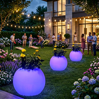 Pot de fleurs en forme de boule LED, lumière décorative pour pelouse extérieure, ornement de Noël, œuf de Pâques, IP54, étanche, à intensité variable, lumineux