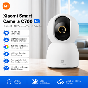 Caméra intelligente <span class=keywords><strong>Xiaomi</strong></span> originale C700 <span class=keywords><strong>4K</strong></span> <span class=keywords><strong>360</strong></span> degrés PTZ, sécurité intérieure, vision nocturne couleur, caméra CCTV domestique AI - Product Image 1