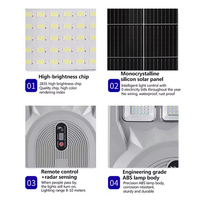 Lampu Jalan Tenaga Surya LED All-in-One 1000w Tahan Air untuk Luar Ruangan Lampu Jalan LED Tenaga Surya All-in-one