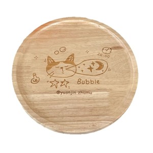 Assiette ronde en bois Yuanjin, qualité alimentaire, design mignon de dessin animé, pour fruits, steak, utilisation en fête - Product Image 5