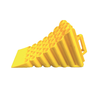 ポータブルヘビーデューティーホイールチョックアンチスリップ固定黄色タイヤストップブロック車用トラックと車両駐車場 - Product Image 1